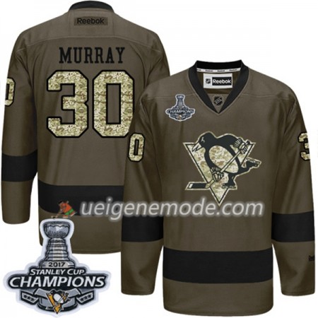 Herren Eishockey Pittsburgh Penguins Trikot Matt Murray 30 Adidas 2017-2018 Camo Green 2017 Stanley Cup Champions Authentic